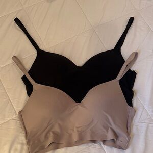 Danskin Seamless Bralette Duo - Black and Tan